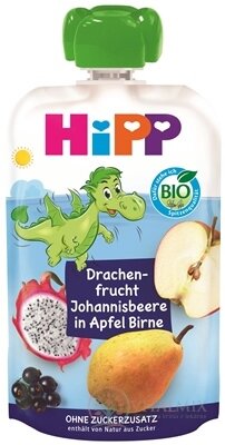 HiPP BIO 100% Ovocie Jablko Hruška Dračie ovocie kapsička (od 1.roku) ovocný príkrm 1x100 g