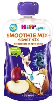 HiPP BIO Smoothie MIX Jablko Hruška Čučoriedky kapsička (od 1.roku) ovocný príkrm 1x120 ml