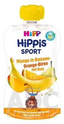HiPP HIPPis SPORT Hruška Pomar. Mango Banán Ryža kapsička (od 1.roku) ovocný príkrm 1x120 ml
