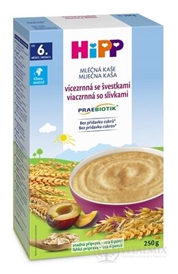 HiPP Mliečna KAŠA PRAEBIOTIK viaczrnná so slivkami (od 6. mesiaca) 1x250 g