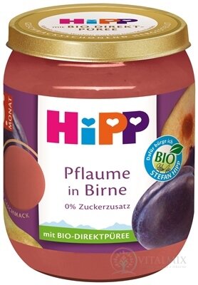 HiPP Príkrm BIO Hrušky a slivky ovocný (od ukonč. 4.-6.mesiaca) 1x160 g