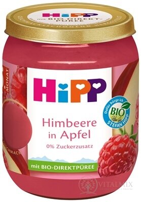 HiPP Príkrm BIO Jablko a maliny ovocný (od ukonč. 4.-6.mesiaca) 1x160 g