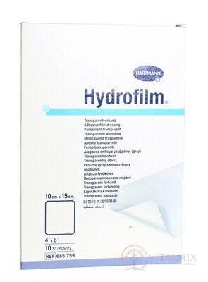 HYDROFILM samolepiaci transparentný obväz (10x15 cm) 1x10 ks