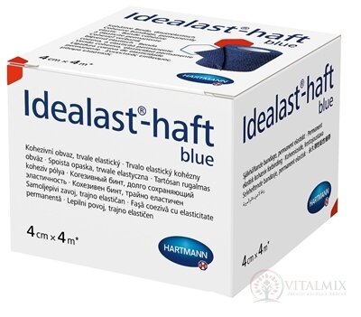 Idealast-haft color blue obväz, trvalo elastický kohézny, modrý (4 cm x 4 m) 1x1 ks
