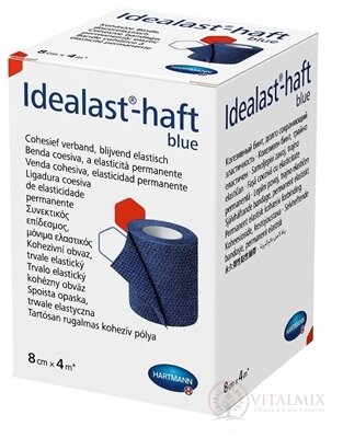 Idealast-haft color blue obväz, trvalo elastický kohézny, modrý (8 cm x 4 m) 1x1 ks