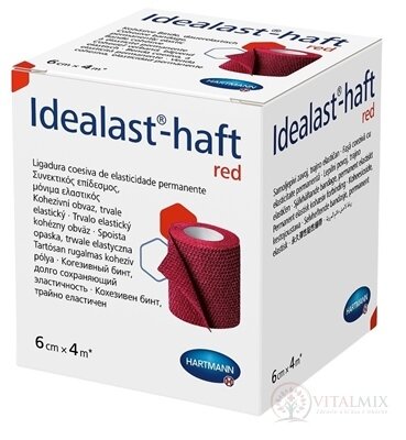 Idealast-haft color red obväz, trvalo elastický kohézny, červený (6 cm x 4 m) 1x1 ks