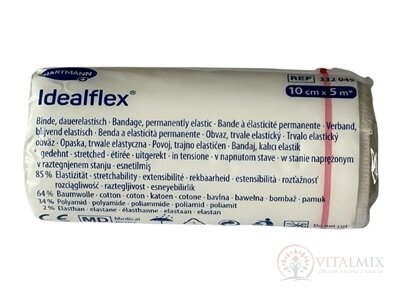 Idealflex obväz elastický krátkoťažný 85% (10cm x 5m) (332049) 1x1 ks