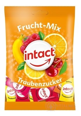 INTACT Frucht - Mix HROZNOVÝ CUKOR pastilky s príchuťou ovocia 1x100 g