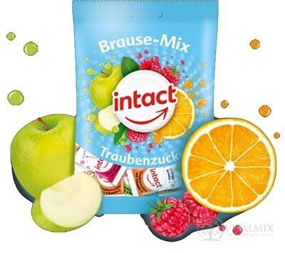 INTACT HROZNOVÝ CUKOR Brause Mix šumivé pastilky (vrecko), s vitamínom C, 1x75 g