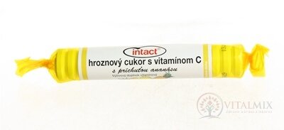 INTACT HROZNOVÝ CUKOR s vitamínom C s príchuťou ananásu (pastilky v rolke) 1x40g