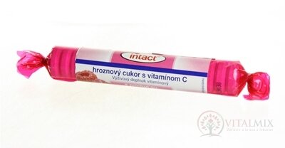 INTACT HROZNOVÝ CUKOR s vitamínom C s príchuťou maliny (pastilky v rolke) 1x40g