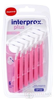 INTERPROX plus Medzizubná kefka 0,6 mm nano, ružová 1x6 ks