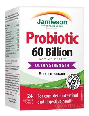 JAMIESON PROBIOTIC 60 BILLION ULTRA STRENGTH cps zmes bakteriálnych kultúr - 9 kmeňov 1x24 ks