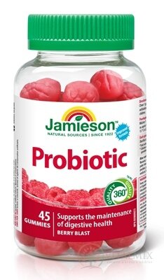 JAMIESON PROBIOTIC GUMMIES ŽELATÍNOVÉ PASTILKY s malinovou príchuťou 1x45 ks
