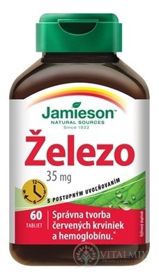 JAMIESON ŽELEZO 35 mg S POSTUPNÝM UVOĽŇOVANÍM tbl 1x60 ks