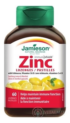 JAMIESON ZINOK LOZENGES S VITAMÍNMI C a D3 pastilky s príchuťou citróna 1x60 ks