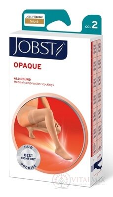 JOBST OPAQUE kompresívne stehenné pančuchy II.KT, bežná d., s lemom, s otvorenou špičkou, telové, veľ. IV., 1x1 pár