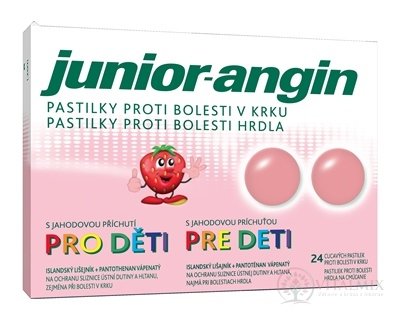 Junior-angin pastilky pre deti s jahodovou príchuťou 1x24 ks