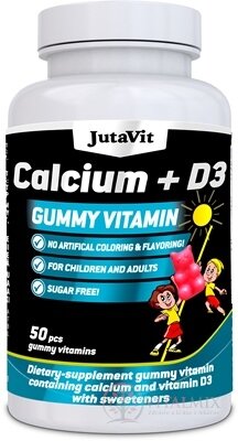 JutaVit Gumkáči Vápnik + vitamín D3 želatínové medvedíky 1x50 ks