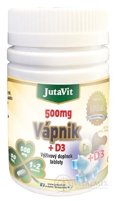 JutaVit Vápnik 500 mg + D3 tbl 1x50 ks