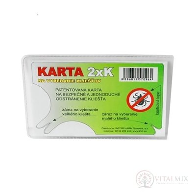 KARTA 2xK NA VYBERANIE KLIEŠŤOV 1x1 ks