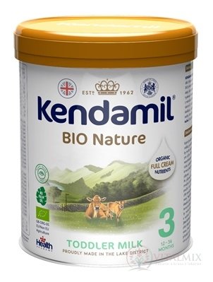 KENDAMIL 3 Organic, BIO Nature batoľacie mlieko, s DHA (12 - 36 mesiacov) 1x800 g