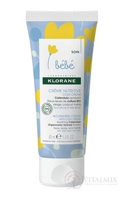 KLORANE BEBE CRÈME NUTRITIVE COLD CREAM (inovácia 2018) výživný krém 1x40 ml