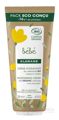 KLORANE BEBE Hydratačný krém s BIO nechtíkom,  tvár a telo (pack eco)  1x200 ml