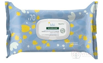 KLORANE BEBE LINGETTES NETTOYANTES DOUCES (inovácia 2018) jemné čistiace obrúsky 1x70 ks