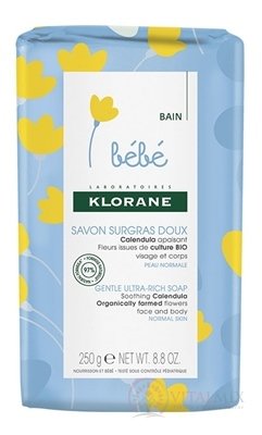 KLORANE BEBE SAVON SURGRAS DOUX (inovácia 2018) veľmi jemné detské mydlo 1x250 g