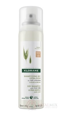 KLORANE SHAMPOOING SEC Lait d'Avoine BRUNS suchý šampón s ovseným mliekom, tmavé vlasy (inov.2019) 1x150 ml