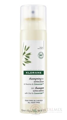KLORANE SUCHÝ ŠAMPÓN s ovseným mliekom a ceramidmi veľmi jemný, všetky typy vlasov 1x150 ml