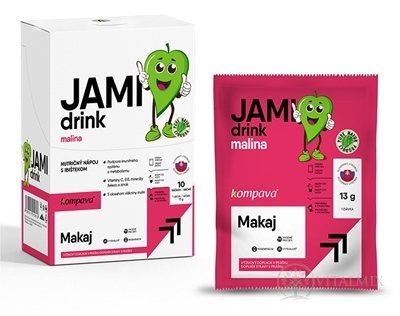 kompava JAMI drink Malina nutričný nápoj v prášku, vrecká 1x10 ks