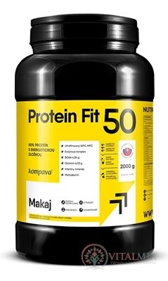kompava PROTEIN Fit 50 prášok, s príchuťou čokoláda, 1x2000 g