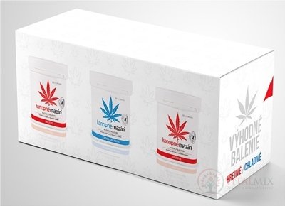 Konopné mazanie výhodné balenie (hrejivé 2x250 ml + chladivé 1x250 ml), 1x1 set