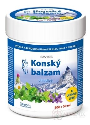 KONSKÝ BALZAM SWISS chladivý 500+50 ml zadarmo (550 ml)