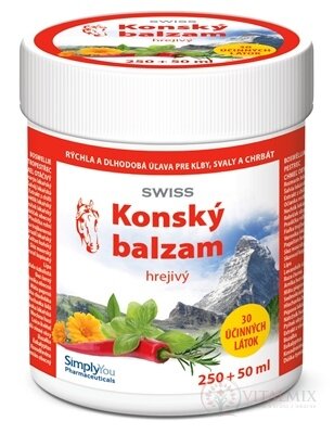 KONSKÝ BALZAM SWISS hrejivý 250+50 ml zadarmo (300 ml)