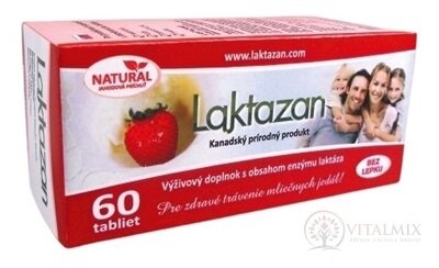LAKTAZAN tablety tbl enzým laktáza s príchuťou jahody 1x60 ks