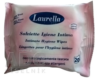 LAURELLA Intima intímne vlhčené obrúsky, pH 4,5, 1x20 ks