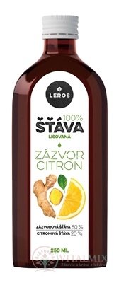 LEROS 100% ŠŤAVA ZÁZVOR CITRÓN 1x250 ml