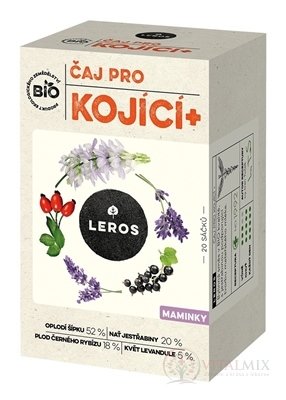 LEROS BIO ČAJ PRE DOJČIACE MAMIČKY+ bylinný čaj aromatizovaný, nálevové vrecká (inov. 2021) 20x2 g (40 g)