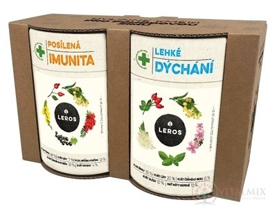 LEROS BYLINNÉ ZMESY PRE POHODOVÚ ZIMU sypaný čaj Posilnená imunita 50 g + sypaný čaj Ľahké dýchanie 50 g (100 g), 1x1 set