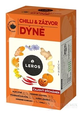 LEROS ČAJOVÁ CHVÍĽKA CHILLI & ZÁZVOR TEKVICA bylinný čaj aromatizovaný, nálevové vrecká 20x2 g (40 g)