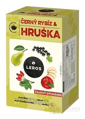 LEROS ČAJOVÁ CHVÍĽKA ČIERNA RÍBEZĽA & HRUŠKA ovocný čaj aromatizovaný, nálevové vrecká 20x2,5 g (50 g)