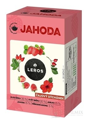 LEROS ČAJOVÁ CHVÍĽKA JAHODA ovocný čaj aromatizovaný, nálevové vrecká 20x2 g (40 g)