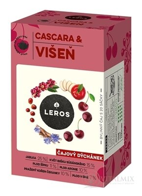 LEROS ČAJOVÁ CHVÍĽKA VIŠŇA & CASCARA bylinný čaj aromatizovaný, nálevové vrecká 20x2 g (40 g)