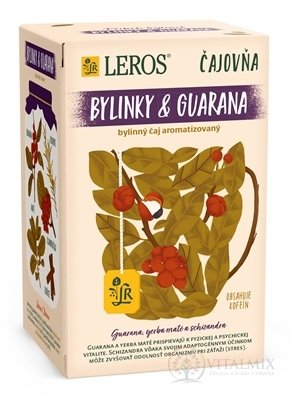 LEROS Čajovňa BYLINKY A GUARANA bylinný čaj, nálevové vrecúška 20x2 g (40 g)
