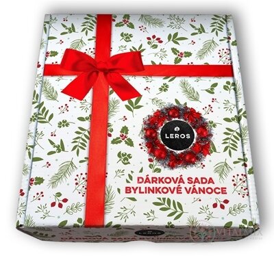 LEROS DARČEKOVÁ SADA BYLINKOVÉ VIANOCE čaj Bylinkové Vianoce 20x2 g + čaj Šípka Imunita 10x2,5 g + sirup Bylinkové Vianoce 250 ml, 1x1 set