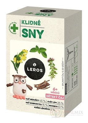 LEROS DETSKÝ ČAJ POKOJNÉ SNY nálevové vrecká (od 6+ mesiacov) (inov. 2021) 20x1,5 g (30 g)