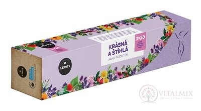 LEROS KRÁSNA A ŠTÍHLA AKO PRÚTIK čaj Bylinkový detox 20x1,5g + čaj Štíhla línia 20x1,5g + čaj Hladké pozadie 20x1,5g (90g), 1x1 set